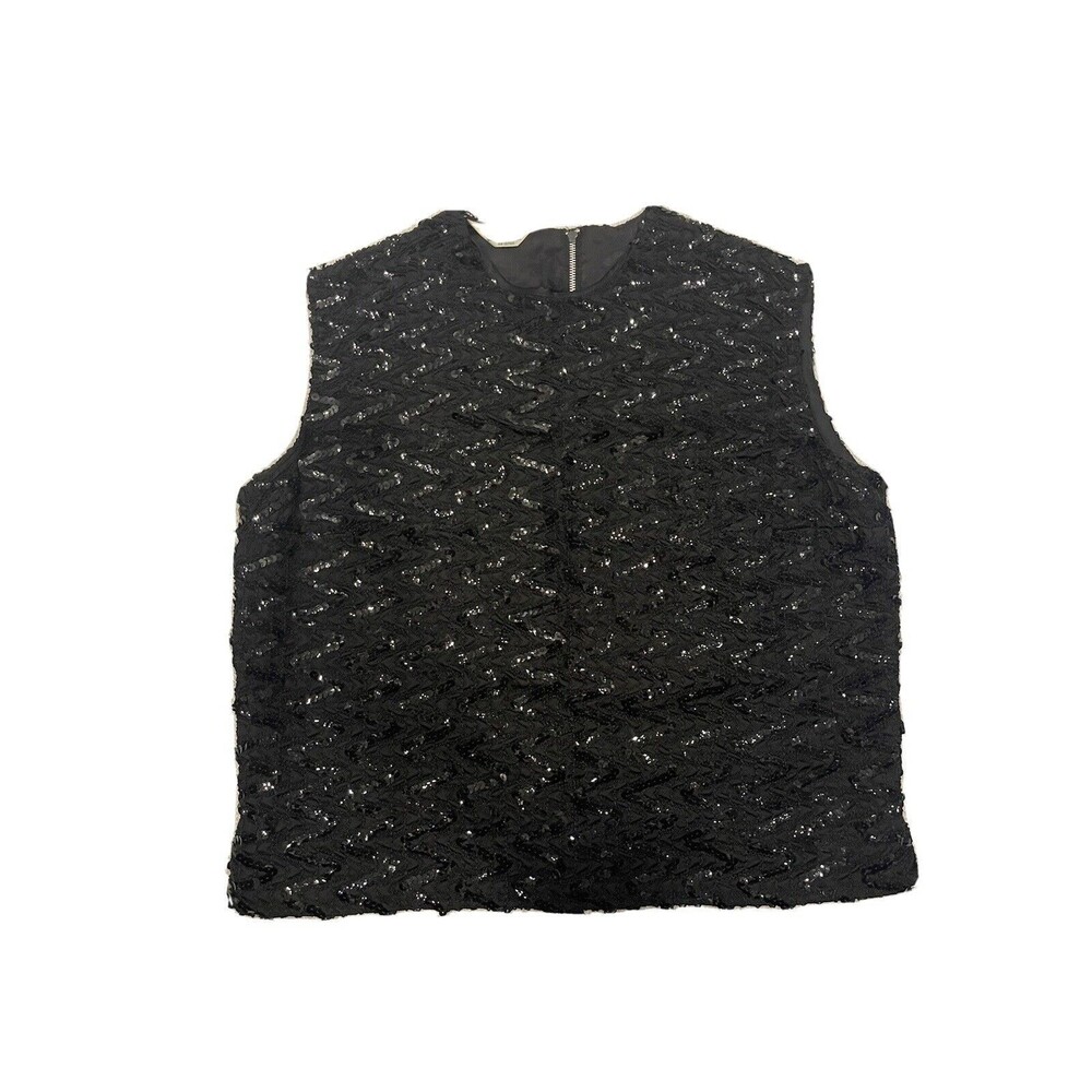 Vintage Capri Original black sequin sleeveless Top 1960’s